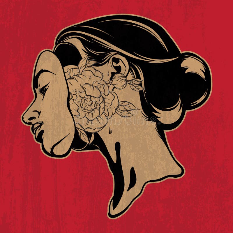 Vectorhand getrokken illustratie van jonge mooie vrouw royalty-vrije illustratie Vectorhand getrokken illustratie van jonge mooie vrouw royalty-vrije illustratie