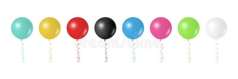 Conjunto de globos de colores realistas 3d