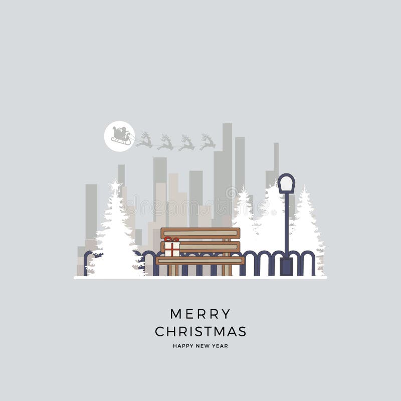 Vectorillustratie Kerstmis van cityscape De winter achtergrondpark in beeldverhaalstijl vector illustratie Vectorillustratie Kerstmis van cityscape De winter achtergrondpark in beeldverhaalstijl vector illustratie
