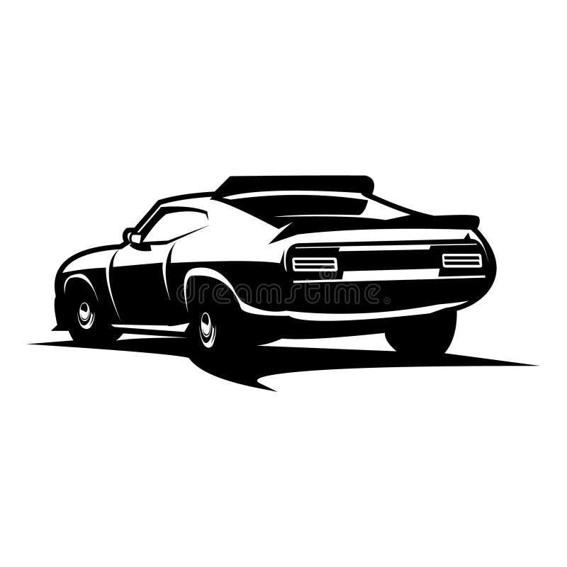 vector illustration of classic car silhouette 1973 Ford eagle GT car isolated on white background seen from behind. Best for badges, emblems, icons, sticker designs. available ep 10. vector illustration of classic car silhouette 1973 Ford eagle GT car isolated on white background seen from behind. Best for badges, emblems, icons, sticker designs. available ep 10.
