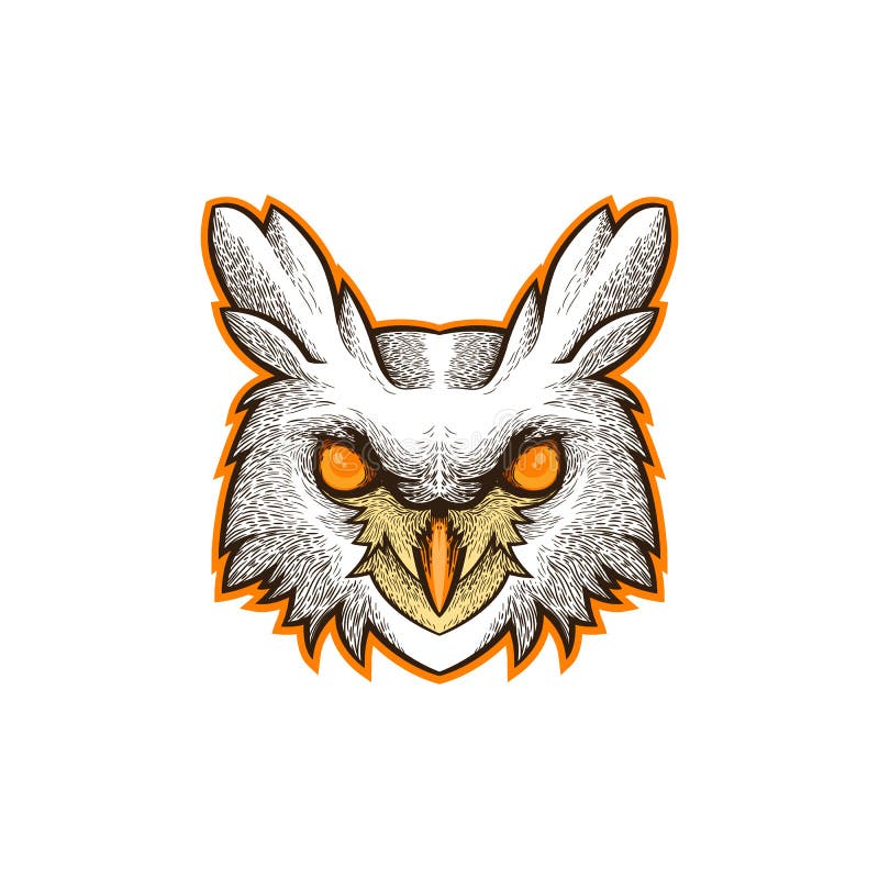 Vectorillustratie van de uil de hoofdtekening stock illustratie Vectorillustratie van de uil de hoofdtekening stock illustratie
