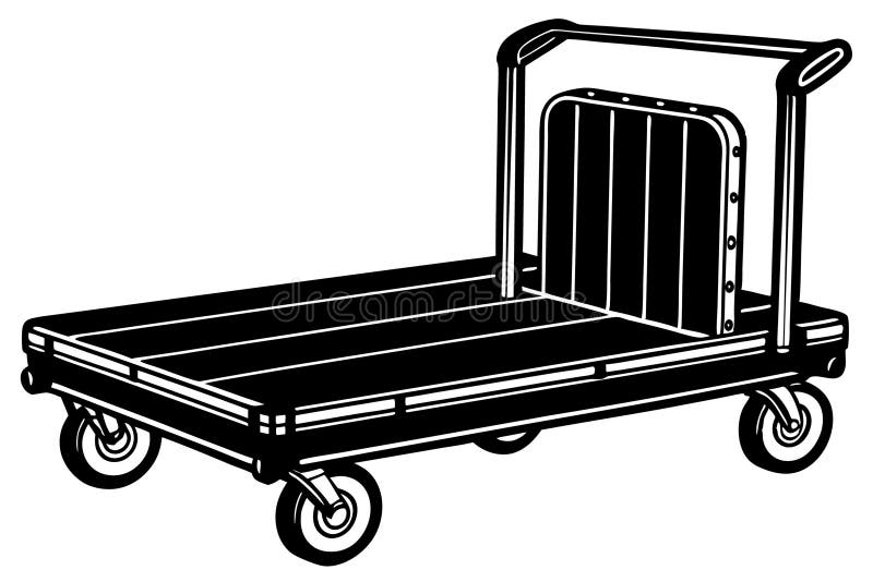 Vectorillustratie van een bagagewagen op witte achtergrond royalty-vrije stock afbeeldingen