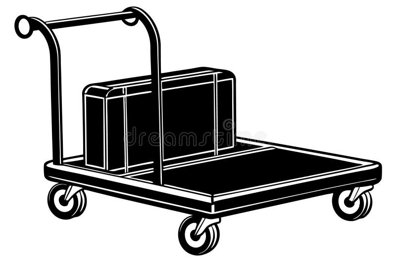 Vectorillustratie van een bagagewagen op witte achtergrond royalty-vrije stock afbeelding