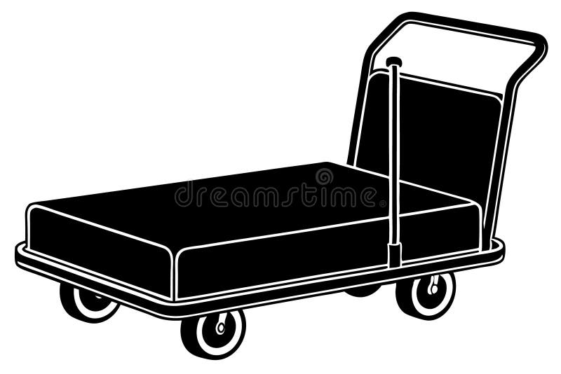 Vectorillustratie van een bagagewagen op witte achtergrond stock afbeelding