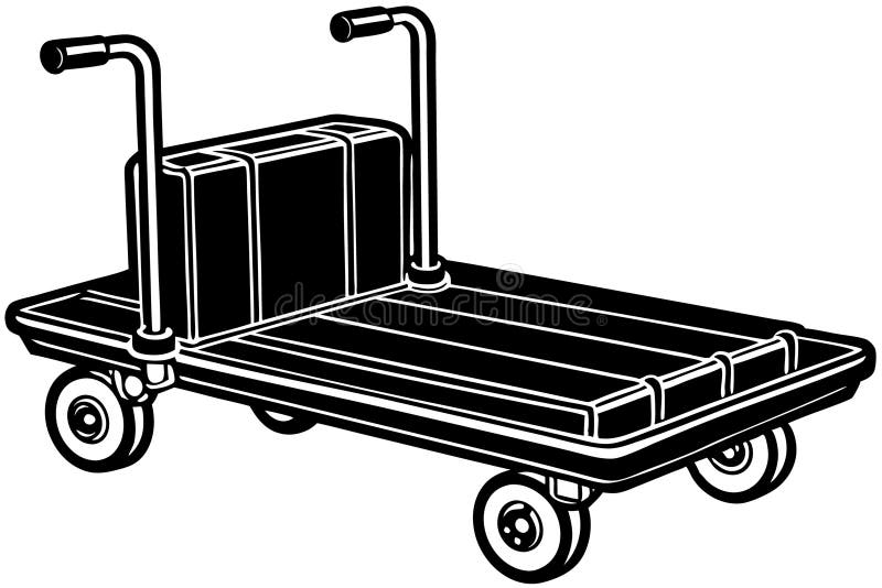 Vectorillustratie van een bagagewagen op witte achtergrond royalty-vrije stock foto's
