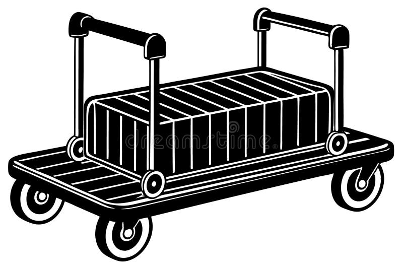 Vectorillustratie van een bagagewagen op witte achtergrond royalty-vrije stock foto