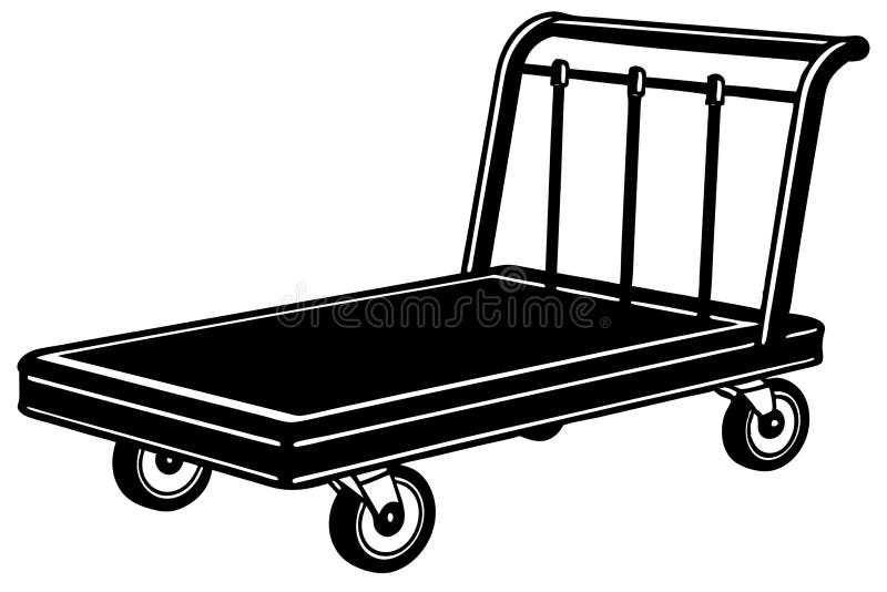 Vectorillustratie van een bagagewagen op witte achtergrond stock foto's