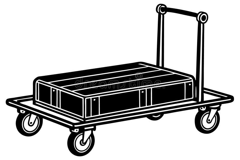 Vectorillustratie van een bagagewagen op witte achtergrond stock afbeeldingen