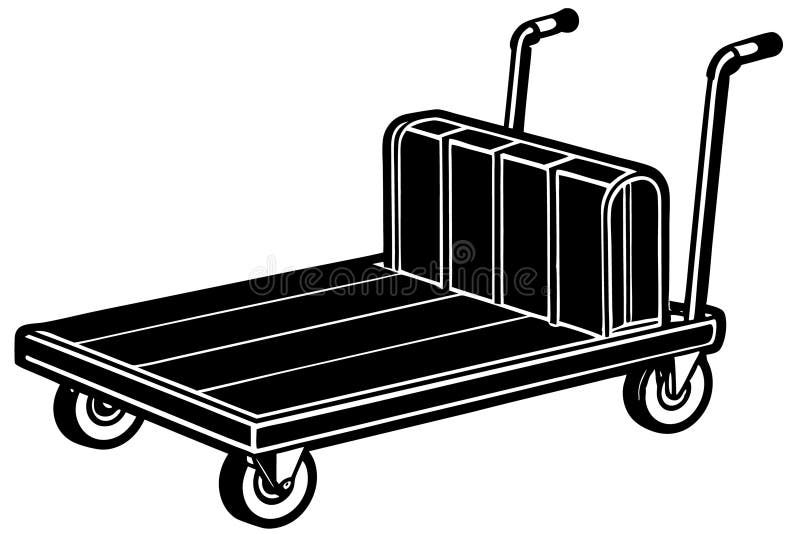 Vectorillustratie van een bagagewagen op witte achtergrond stock foto