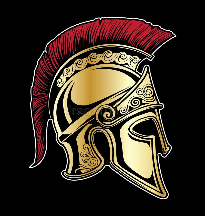 Vectorillustratie van een gladiatoren Spartaanse helm royalty-vrije illustratie
