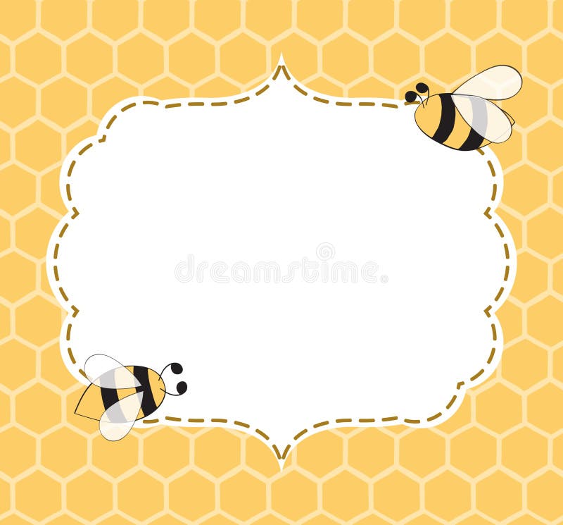 Vectorillustratie van een Natuurlijke Achtergrond met getrokken het kaderhand van Honingratenbijen stock illustratie Vectorillustratie van een Natuurlijke Achtergrond met getrokken het kaderhand van Honingratenbijen stock illustratie