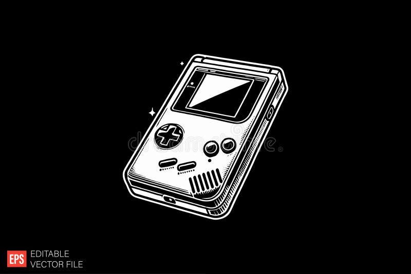 Vectorillustratie van een retro handheld gameconsole vector illustratie
