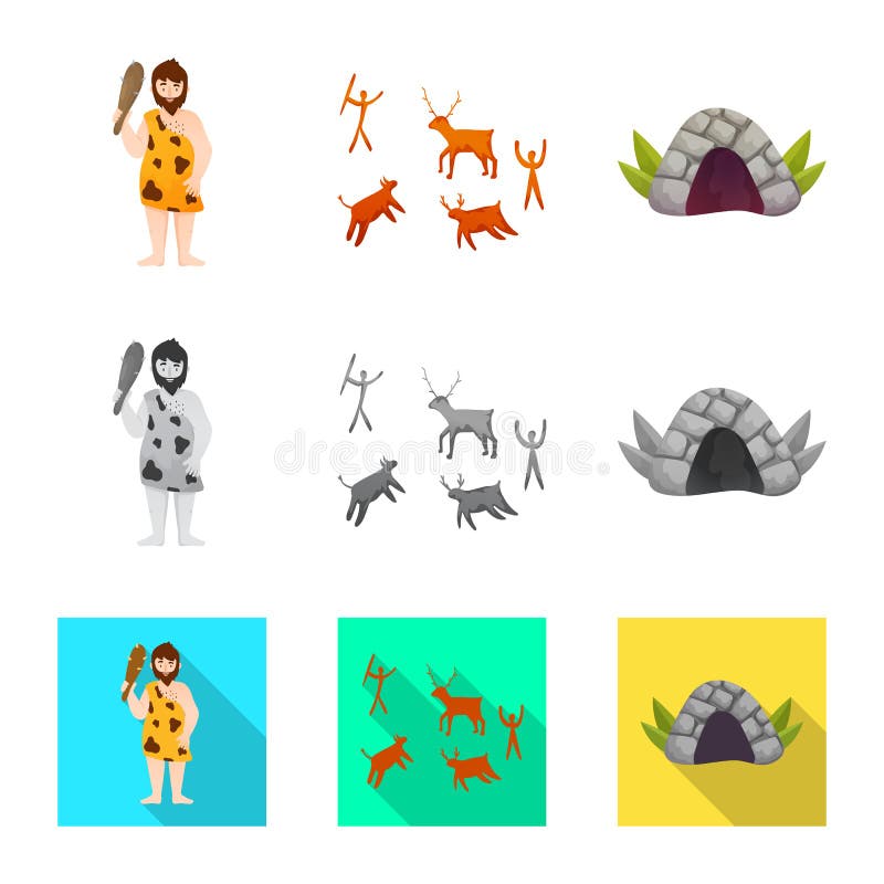 Vectorillustratie van evolutie en neolithisch symbool Reeks van evolutie en ongerepte voorraad vectorillustratie vector illustratie Vectorillustratie van evolutie en neolithisch symbool Reeks van evolutie en ongerepte voorraad vectorillustratie vector illustratie
