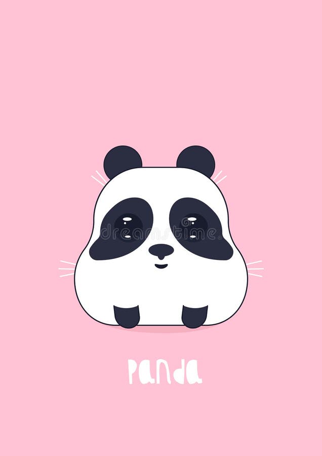Vectorillustratie van leuke panda op een roze achtergrond stock illustratie Vectorillustratie van leuke panda op een roze achtergrond stock illustratie