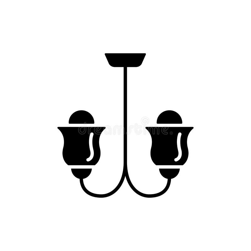 Vectorillustratie van plafondlamp Vlak pictogram van 2 lichten chand vector illustratie Vectorillustratie van plafondlamp Vlak pictogram van 2 lichten chand vector illustratie