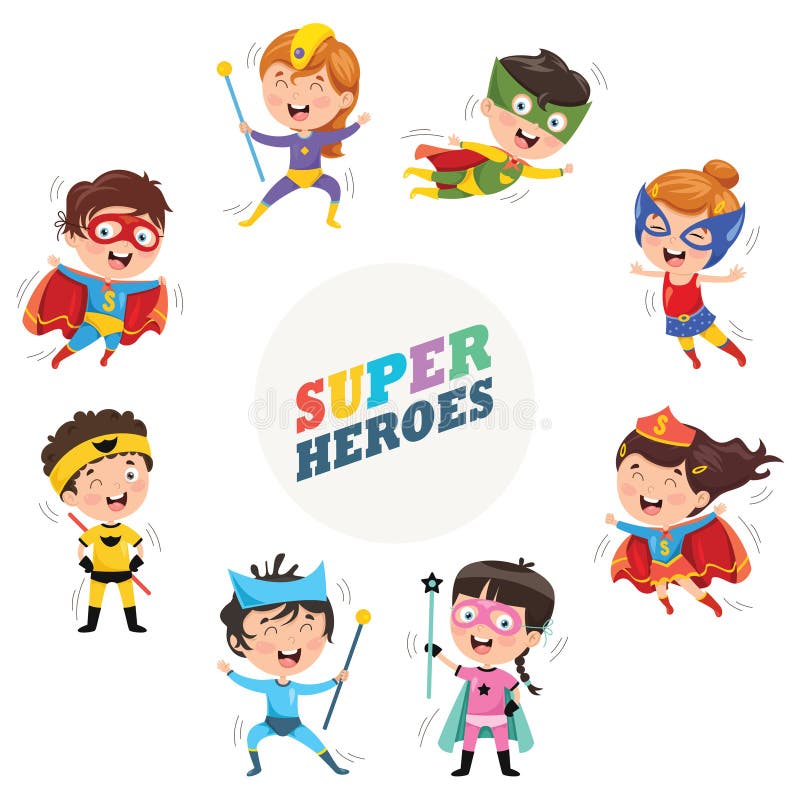 Vectorillustratie van Superheroes stock illustratie Vectorillustratie van Superheroes stock illustratie