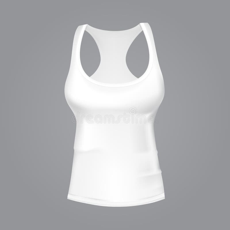 Vectorillustratie van een witte dames-T-shirt vector illustratie