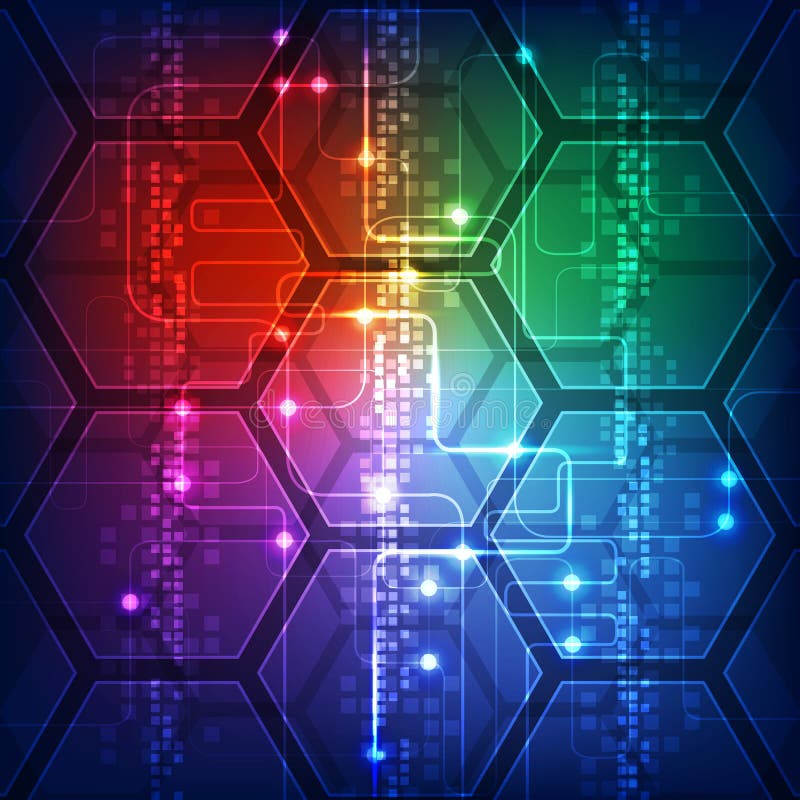 Vectorillustratiehi-tech digitaal technologieconcept, abstracte achtergrond stock illustratie Vectorillustratiehi-tech digitaal technologieconcept, abstracte achtergrond stock illustratie