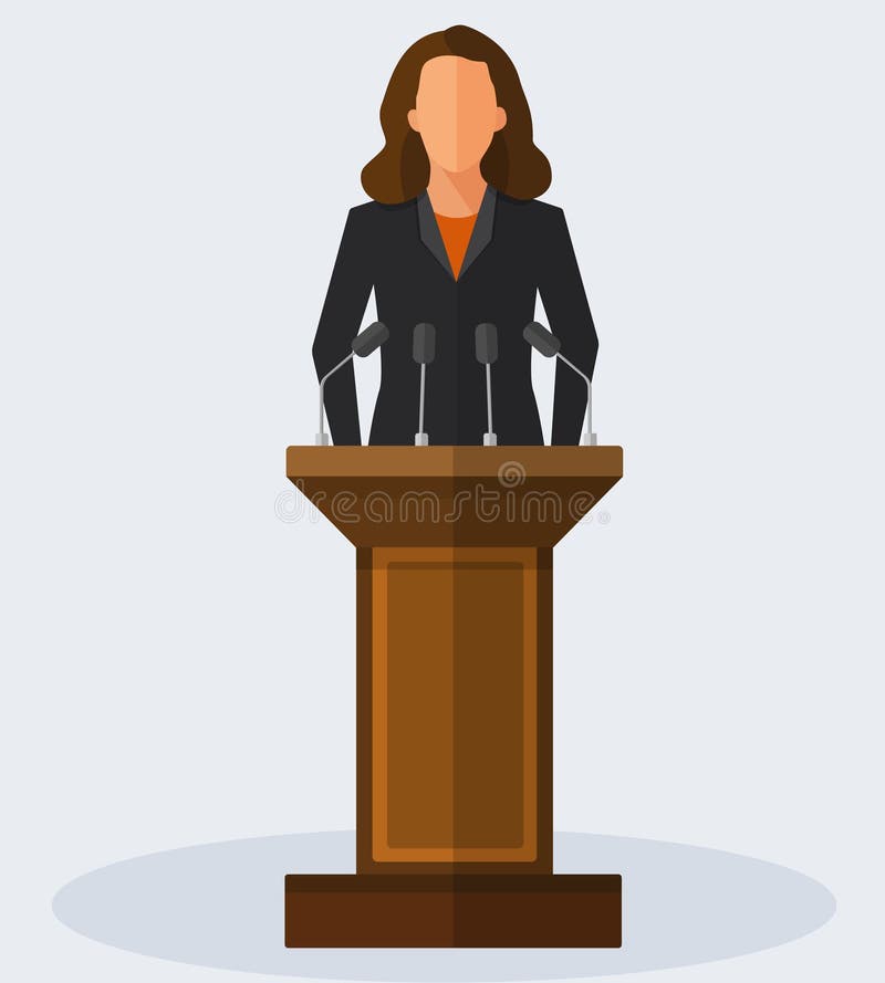 Vectorillustratiepoliticus Woman Giving Speech royalty-vrije illustratie Vectorillustratiepoliticus Woman Giving Speech royalty-vrije illustratie