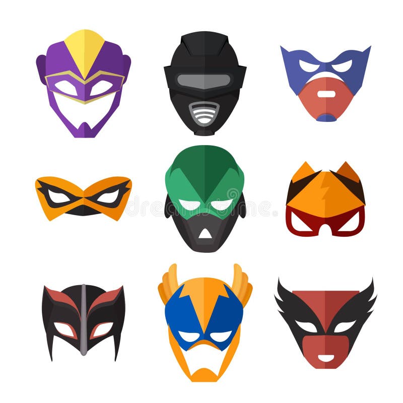Vectorillustraties van superheroesmaskers vector illustratie Vectorillustraties van superheroesmaskers vector illustratie