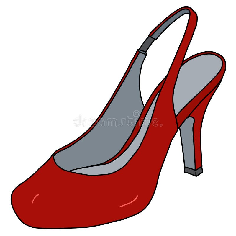 The red shoe on high heel stock vector. Illustration of girl 177455070