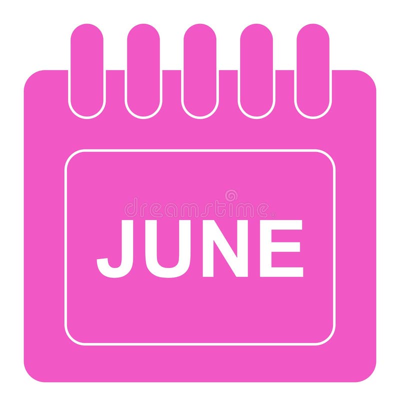 Vectorjuni op maandelijks kalender roze pictogram vector illustratie Vectorjuni op maandelijks kalender roze pictogram vector illustratie