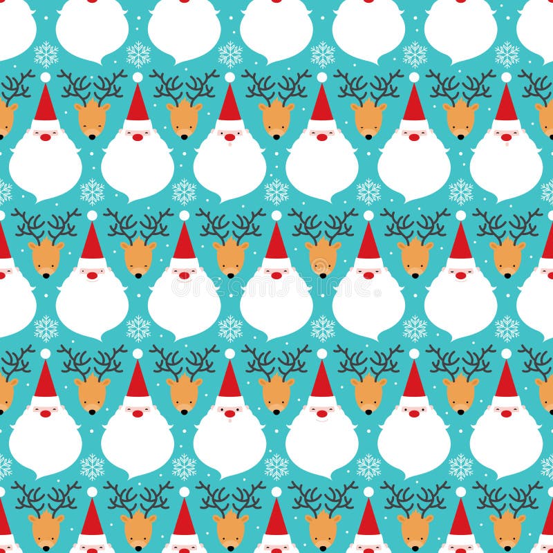 Vectorkerstmis de Kerstman en herten naadloos patroon vector illustratie Vectorkerstmis de Kerstman en herten naadloos patroon vector illustratie