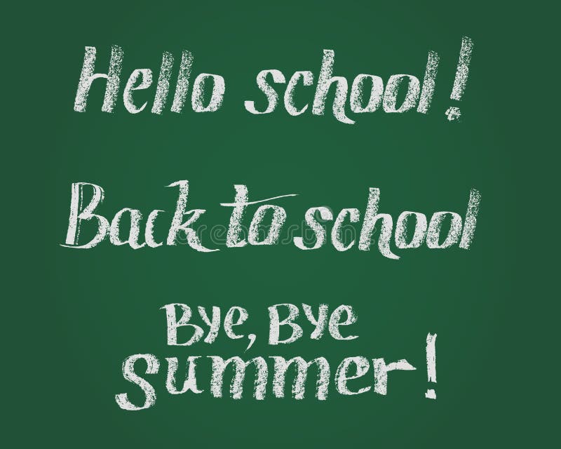Hello scool. Bye Bye School. Bye School hello Holiday.