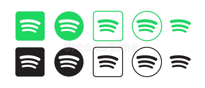 Spotify vector logo iconenset. Vectorillustratie royalty-vrije illustratie