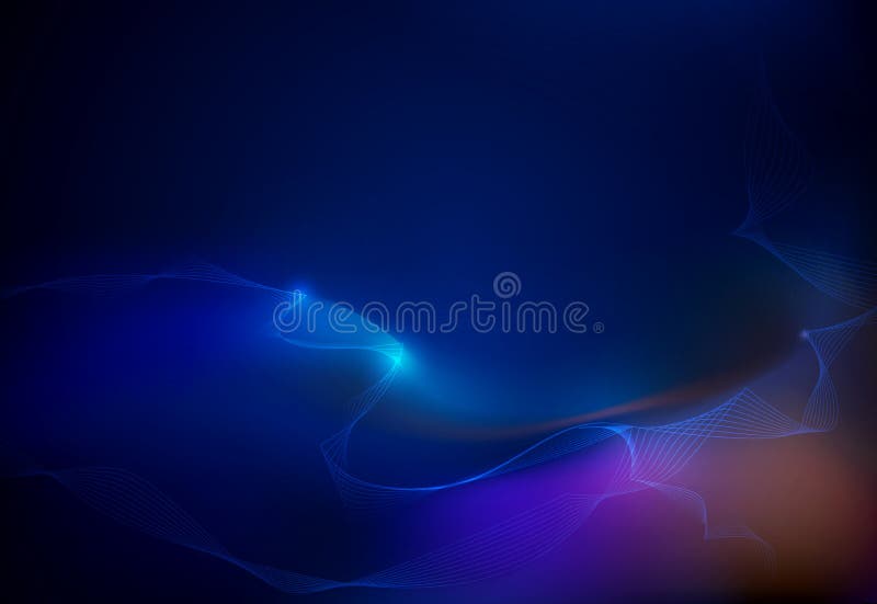 Illustration Abstract glowing, neon light effect, wave line, wavy pattern. Vector design communication techno on blue background. Futuristic digital technology for web or banner background. Illustration Abstract glowing, neon light effect, wave line, wavy pattern. Vector design communication techno on blue background. Futuristic digital technology for web or banner background