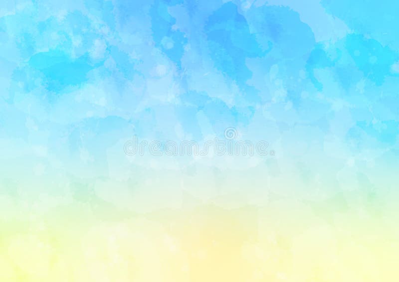 Vectorpastblauw en gele waterkleur Abstract achtergrond
