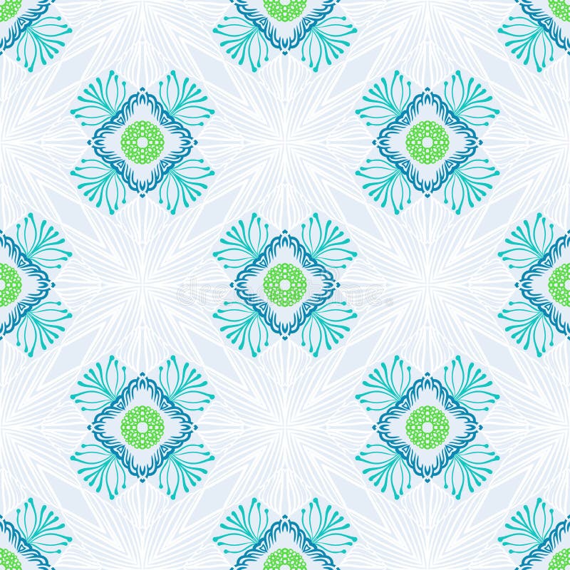 Vectorpatroon met gestileerde bloemen in dunne lijnen stock illustratie Vectorpatroon met gestileerde bloemen in dunne lijnen stock illustratie