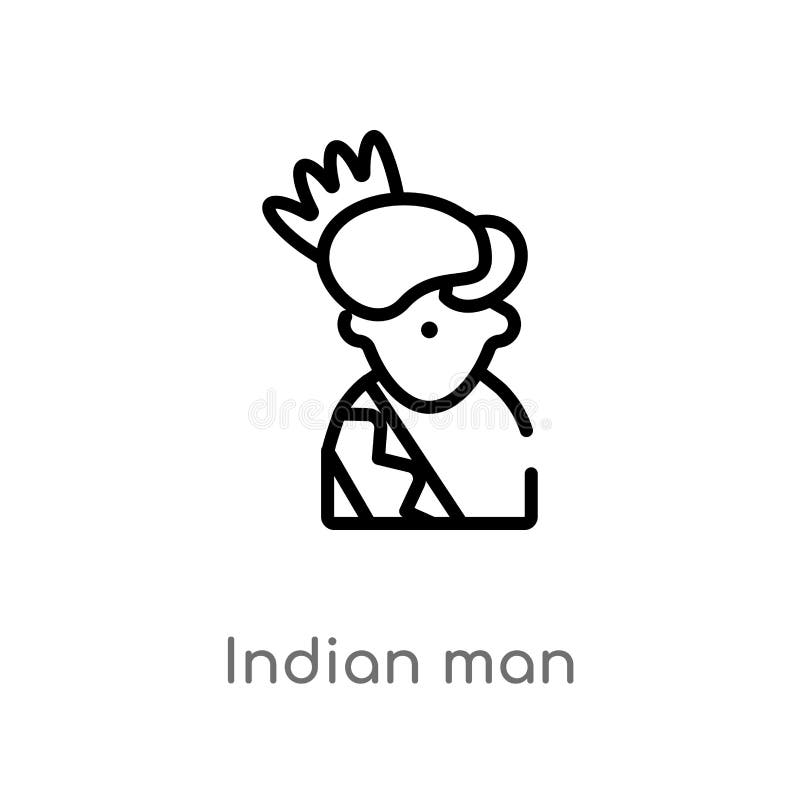 vectorpictogram van de overzichts het Indische mens r editable vectorslag Indiër vector illustratie vectorpictogram van de overzichts het Indische mens r editable vectorslag Indiër vector illustratie