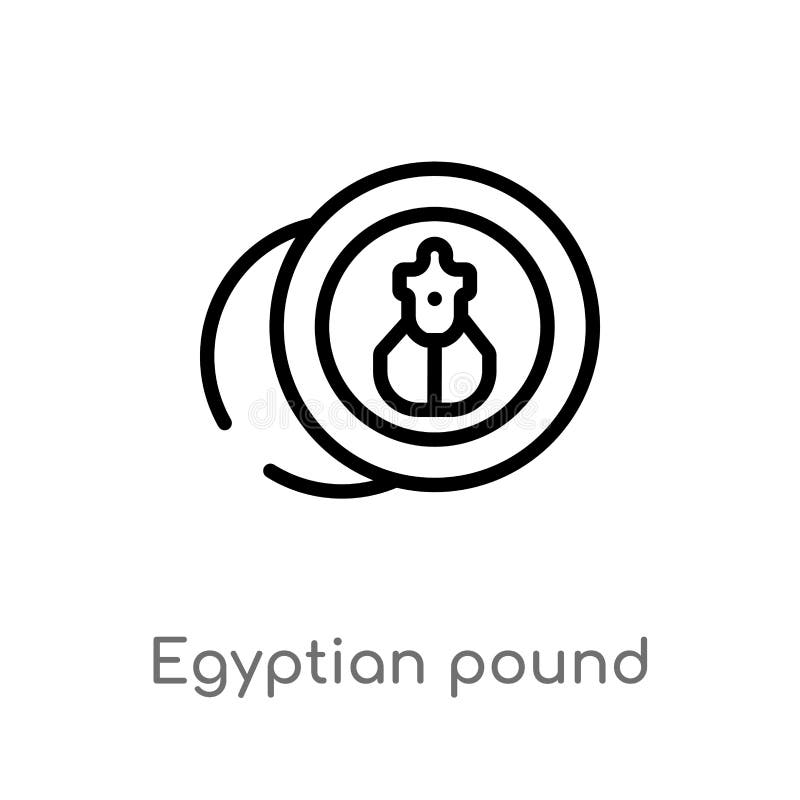 vectorpictogram van het overzichts het Egyptische pond de geïsoleerde zwarte eenvoudige illustratie van het lijnelement van het c stock illustratie vectorpictogram van het overzichts het Egyptische pond de geïsoleerde zwarte eenvoudige illustratie van het lijnelement van het c stock illustratie