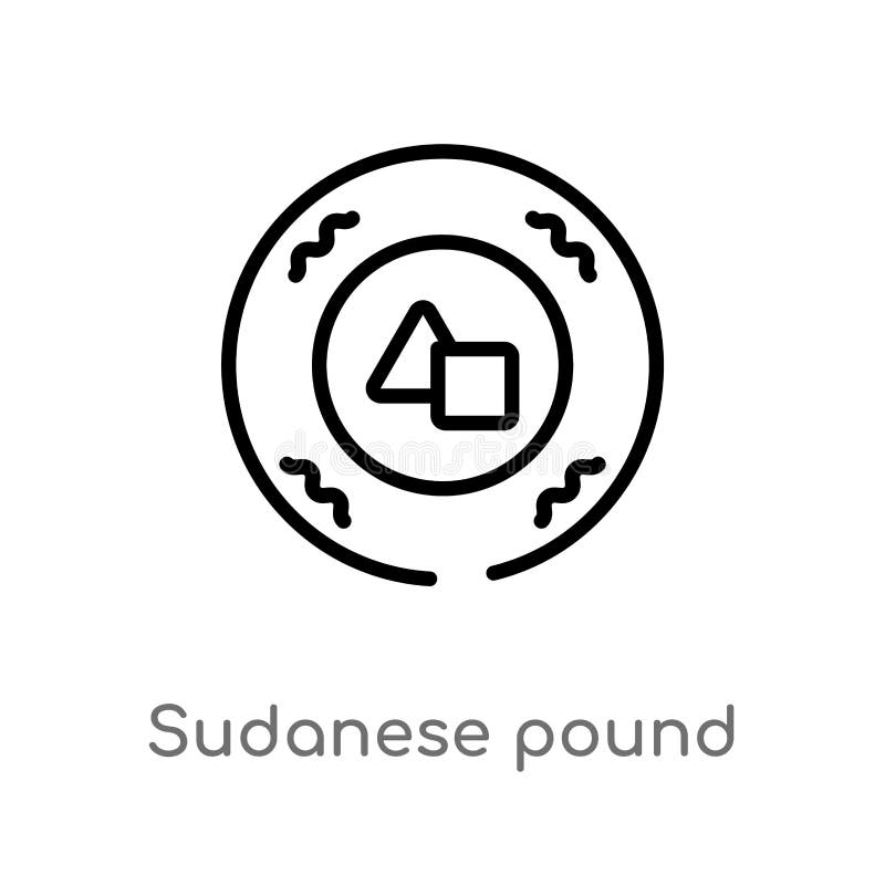 vectorpictogram van het overzichts het Soedanese pond de ge?soleerde zwarte eenvoudige illustratie van het lijnelement van het co vector illustratie vectorpictogram van het overzichts het Soedanese pond de ge?soleerde zwarte eenvoudige illustratie van het lijnelement van het co vector illustratie