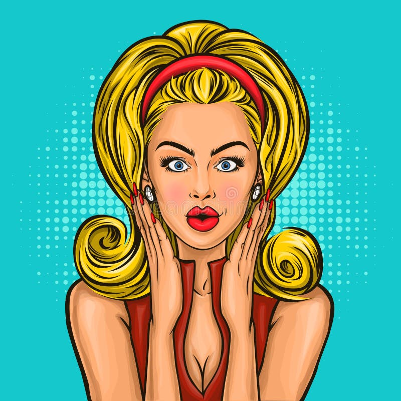 Vectorpop-art verrast meisje stock illustratie Vectorpop-art verrast meisje stock illustratie