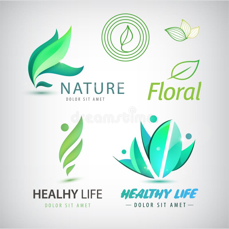 Vectorreeks ecopictogrammen, emblemen Gezonde mens vector illustratie Vectorreeks ecopictogrammen, emblemen Gezonde mens vector illustratie