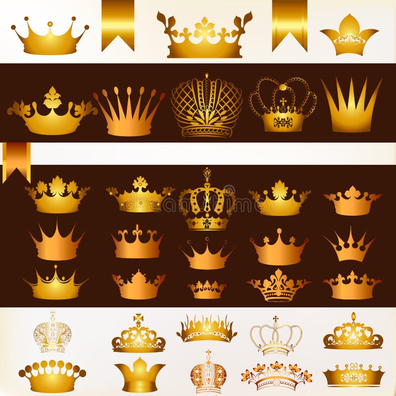 Vectorreeks kronen voor uw heraldisch ontwerp