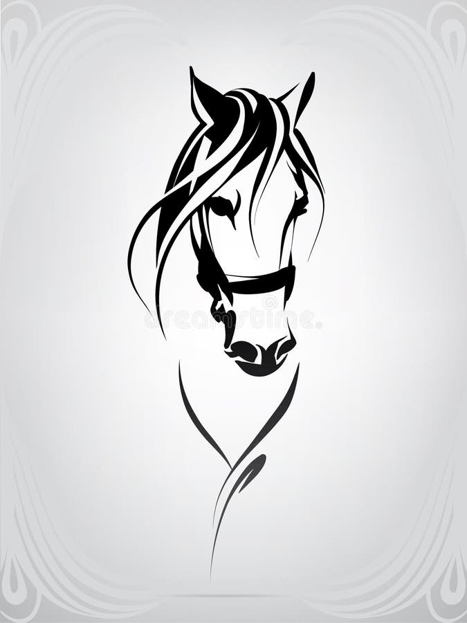 Vectorsilhouet van een paardenkop. vectorillustratie