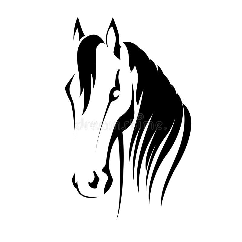 Vectorsilhouet van een paardhoofd royalty-vrije illustratie Vectorsilhouet van een paardhoofd royalty-vrije illustratie