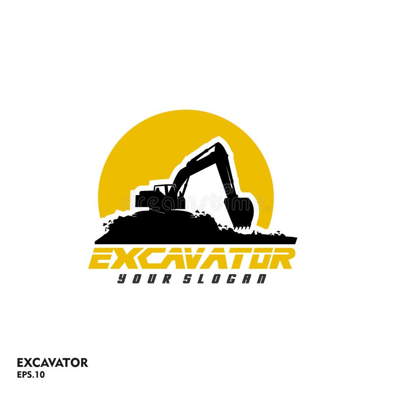 Vectorsjabloon Voor Graafmachine En Backhoelogo Vector Illustratie