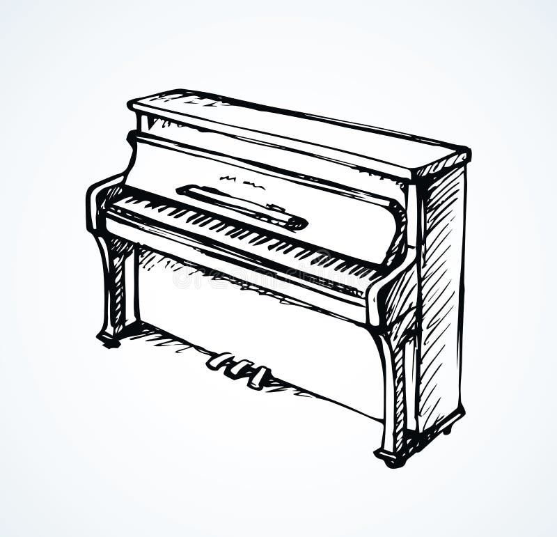 Vectortekening Van Grote Piano Vector Illustratie - Illustration of