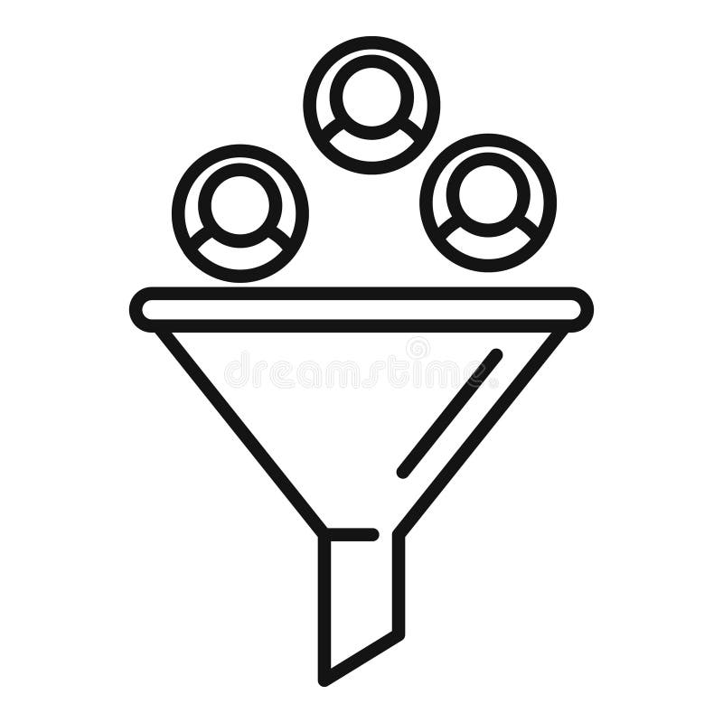 Vectorul contur al pictogramei pâlnie audiență. vânător țintă royalty free illustration