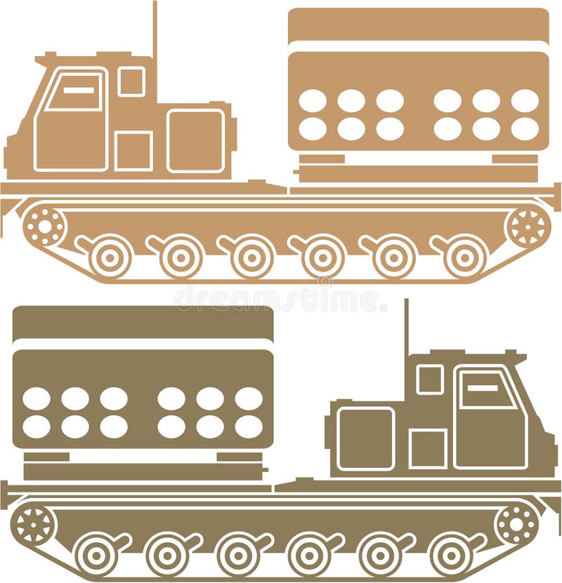 Vectorul militar al lansatorului de rachete vector illustration