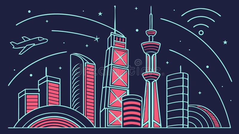Vectorul modern al liniei de orizont a orașelor pentru proiectarea vectorială a temelor de dezvoltare urbană Generativ AI vector illustration