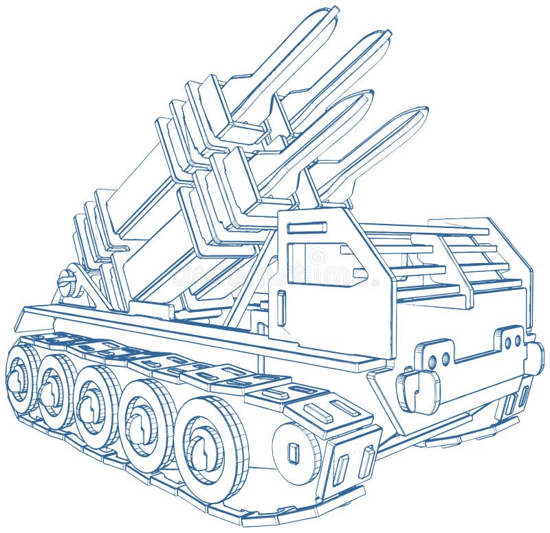Vectorul principal al unui lansator de rachete. ilustrare izolată pe fond alb. vector illustration