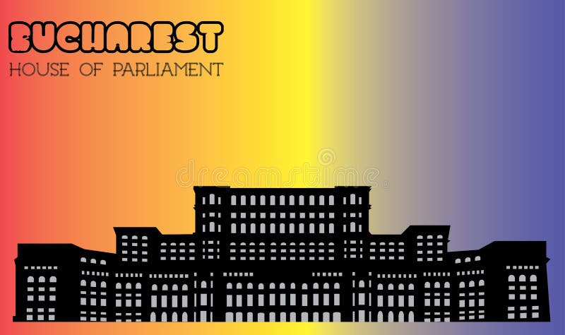Vectorul siluetei din Casa Parlamentului București vector illustration