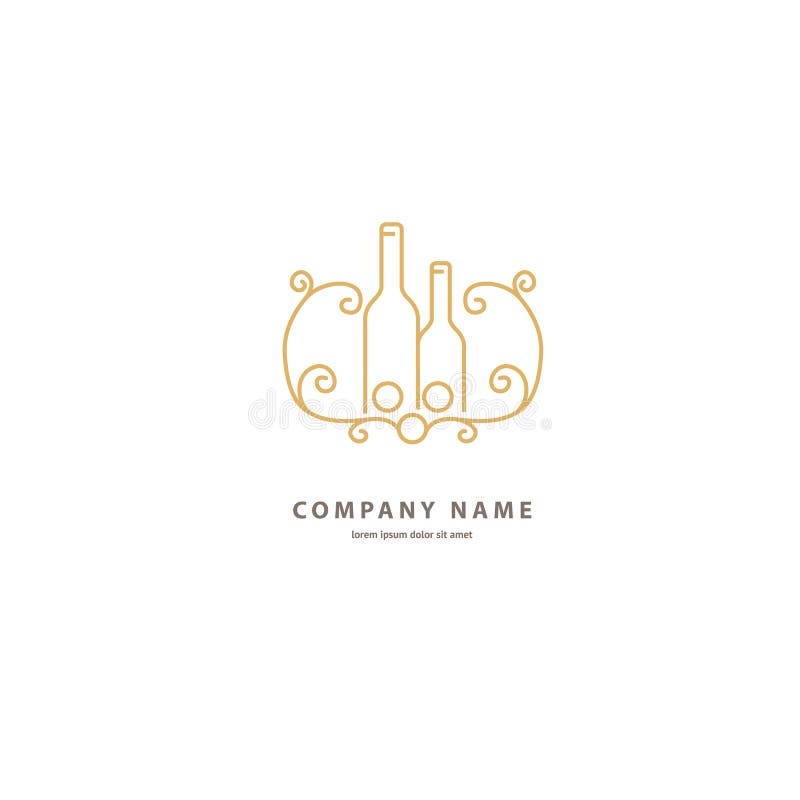 Vector logo, abstract wijnvector template royalty-vrije illustratie