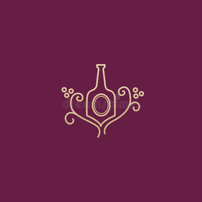 Vector logo, abstract wijn template royalty-vrije illustratie