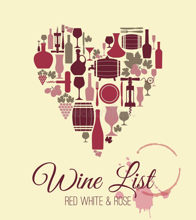 Vector wijn hart royalty-vrije illustratie